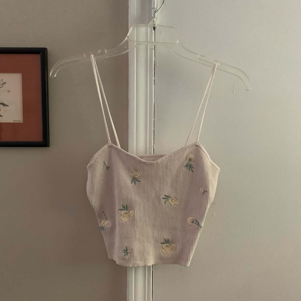 White cropped tank top